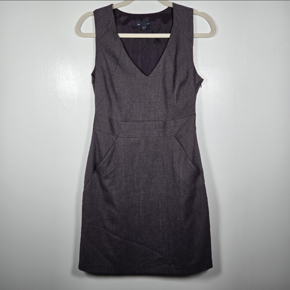 Vintage Y2K GAP Purple Sleeveless Career Wear Dress w/ Pockets Womens Size 2